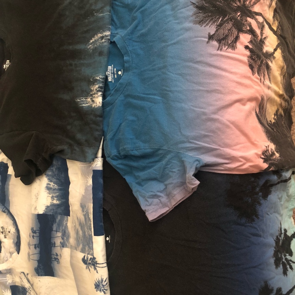 4pc Men’s Hollister Graphic Tees! EUC!